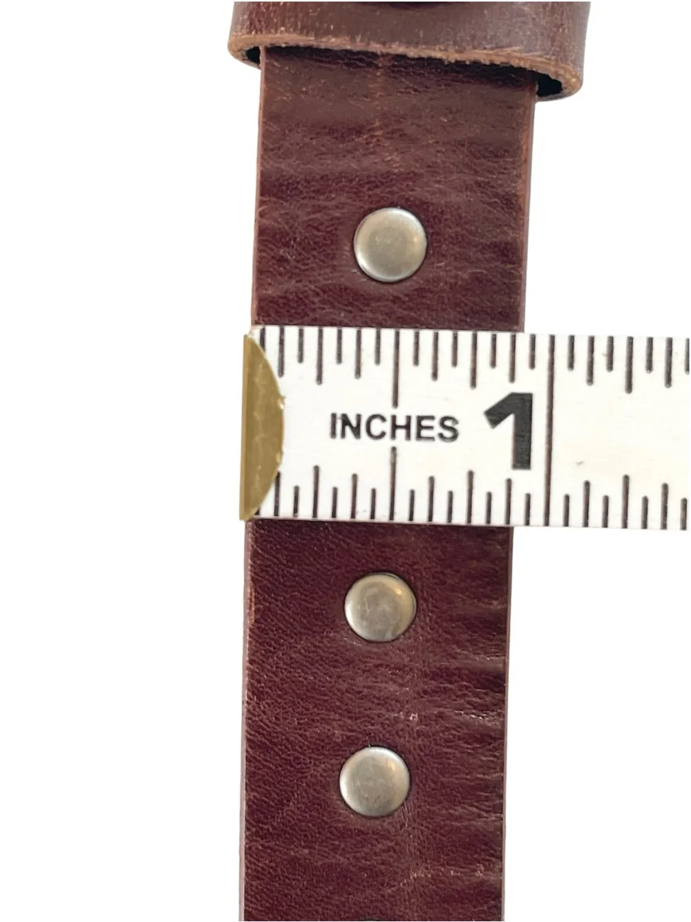 Silpada Designs Brown Studded Leather Belt Double Wrap O Ring Boho 90s Size L